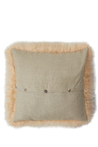 Square Tibetan Goat Fur Cushion